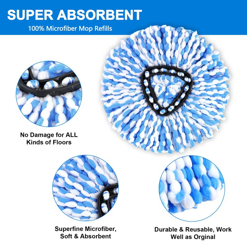 Spin Mop Heads and Scrub Brush Refills Bundles For O-Cedar RinseClean 2 Tank Mop Bucket and Handle NOT Included Suitable Cleaners Pack dealsforyoudays
