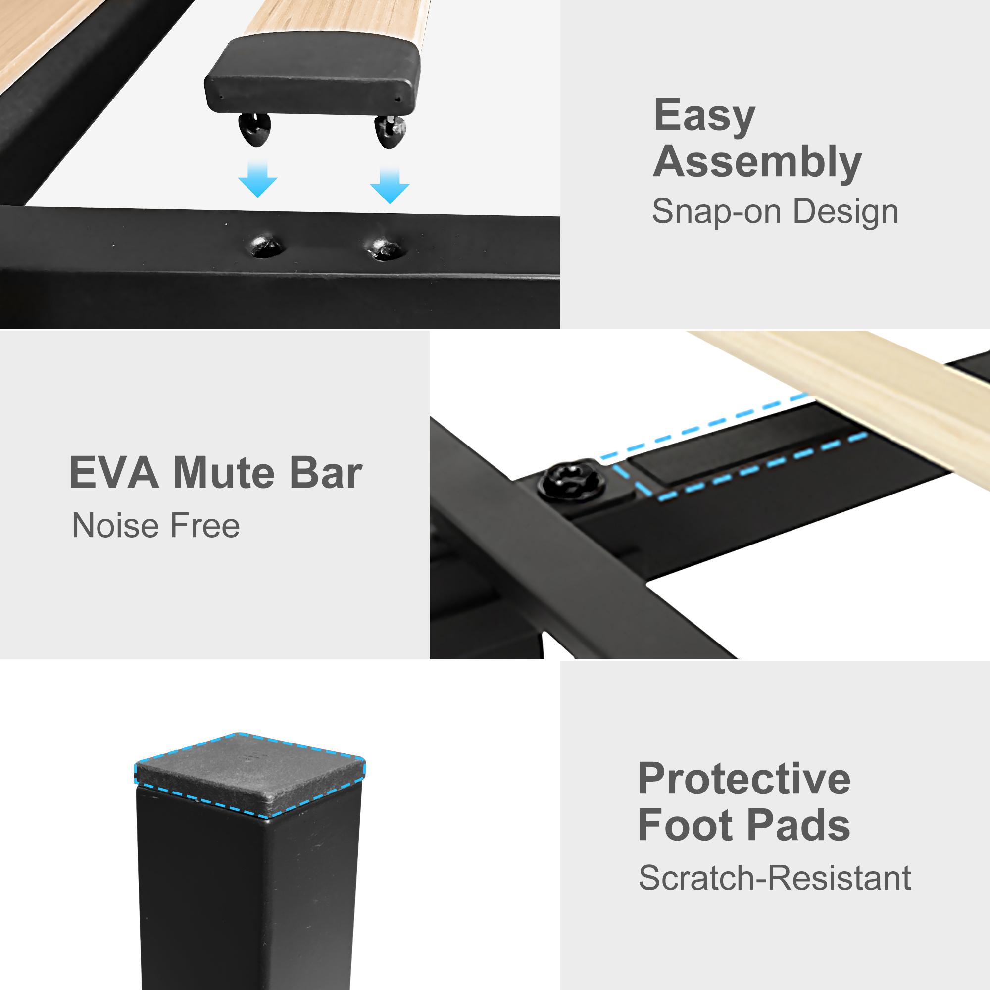 Modern Queen LED Bed Frame with Galaxy Aurora Projector, 52" Upholstered Headboard with Charging Ports, 2 Storage Drawers, Noise-Free Platform, No Box Spring Needed – White / Black / Gray PU Leather