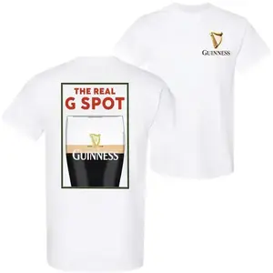 Guinness Beer T-Shirt, The Real G Spot Pint Glass Graphic 2 Sides, Soft Cotton Blend Funny Irish Drinking Tee for Men & Women, St Patrick's Day Pub Gift Idea