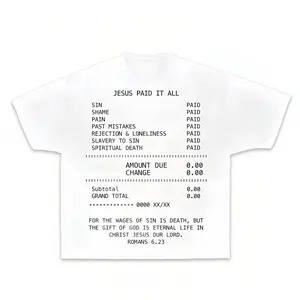 JESUS PAID IT ALL TEE - DISTRESSED LETTERING Cotton Shirt Classic Classic