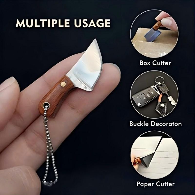 Pocket Knife Set, 5 PCS Set Including Knives & Leather Pouches(machete, axe, square knife, large pork knife and small pork knife), EDC Knife Set for Outdoor Camping, Stainless Steel Tools