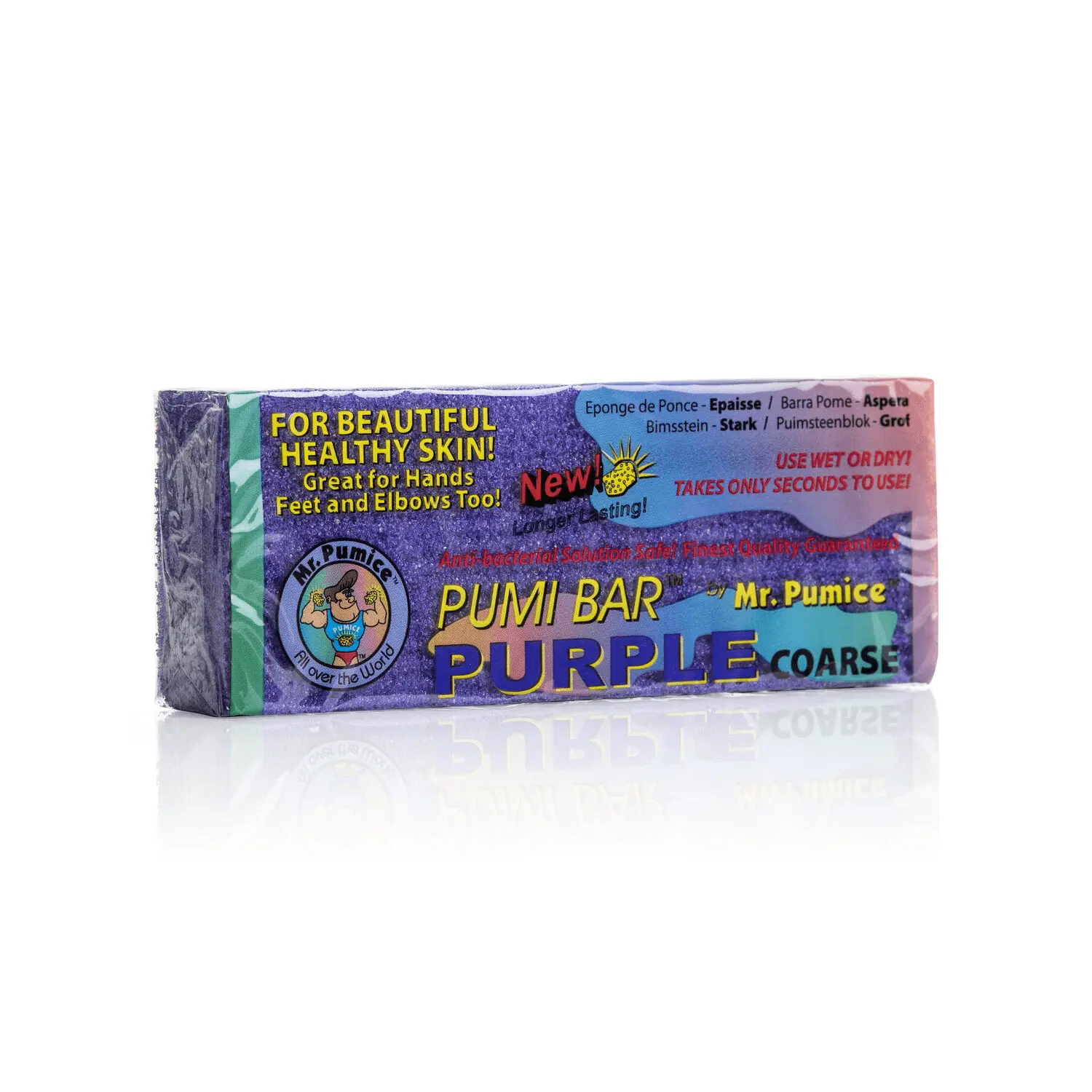 Mr. Pumice Purple Pumi Bar (Single) ExtraCoarse Callus Remover, Pedicure Stone & Ped File Scrubber For Smooth Feet and Heels