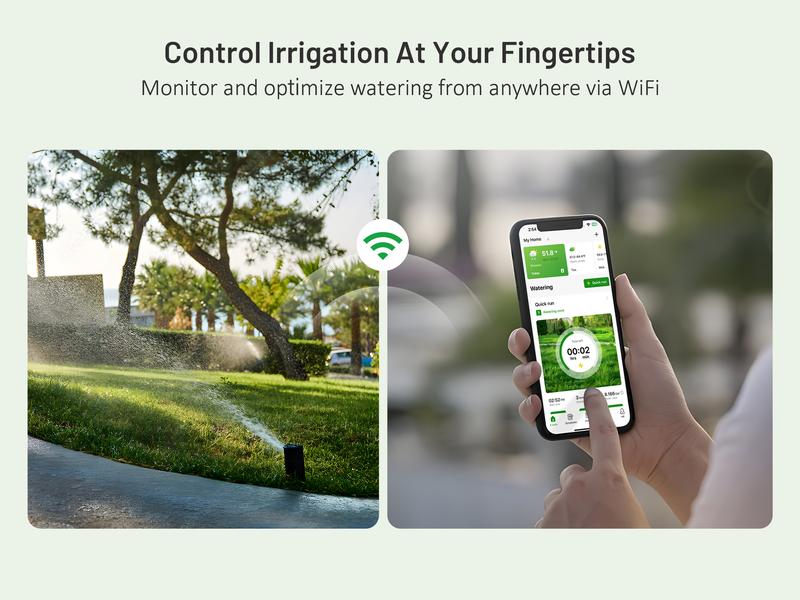 Intelligent WiFi sprinkler controller, 8-zone indoor irrigation controller, automatic weather-sensing watering function (2025 version), suitable for gardens and courtyards