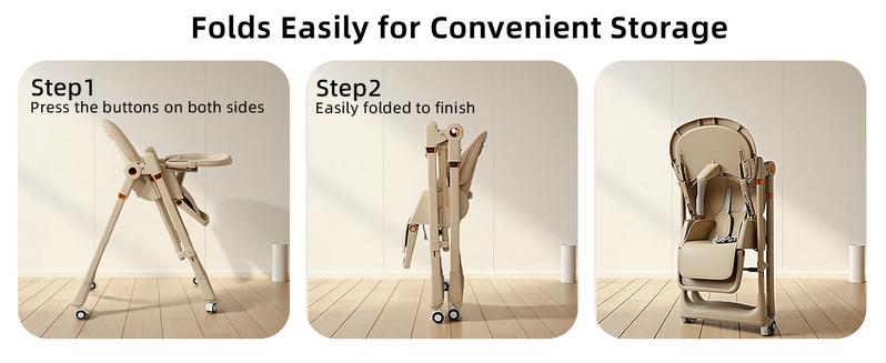 New High Chair & Cradle For Children's,Multifunctional 6 in 1 Adjustable High Chair with Removable 3-Position Adjustable Tray, stain resistant Stability Structure & 3-Point Safety Harness,Dining Room Furniture