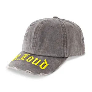 RL LOUD Distressed Washed Black Dad Hat