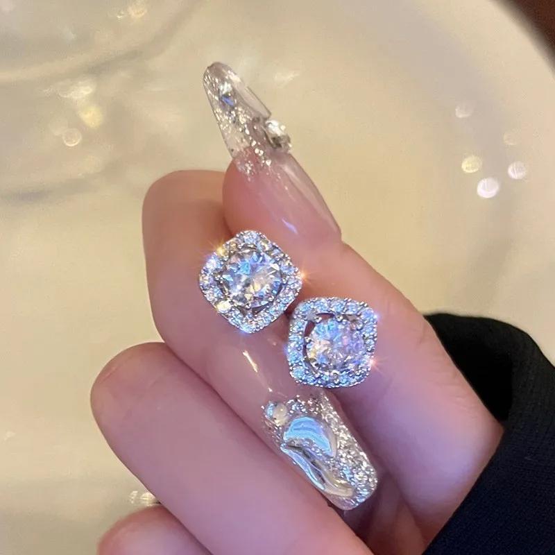 【Must be】2026 New Arrivals & Fresh Design  S925 Silver Premium Moissanite Stud Earrings -0.3ct/0.5ct/1ct/2ct Options | Elegant Timeless Ear Jewelry Gift for Men & Women | Genuine Certificate of Authenticity |Black Friday Gift | Gender-neutral