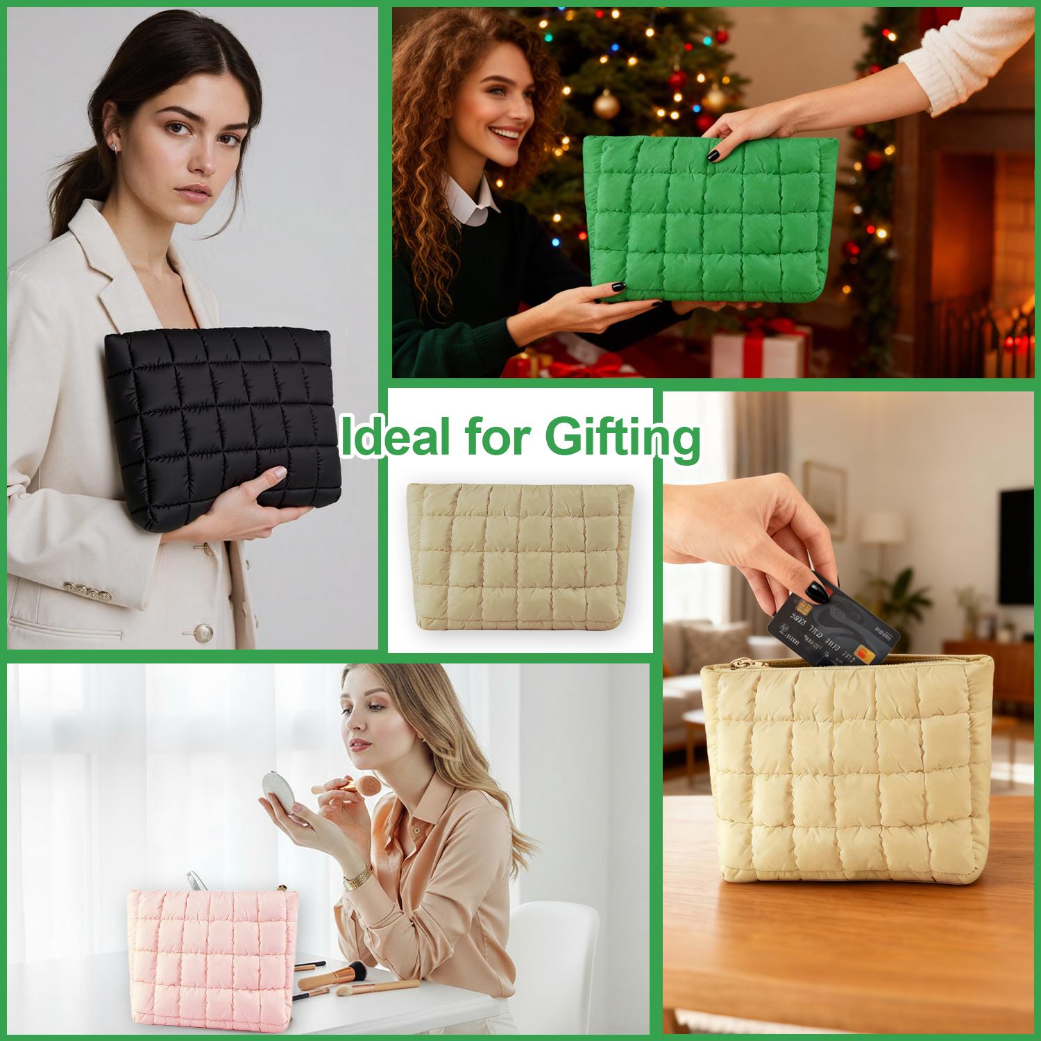 WCOLUE Large Capacity Solid Color Quilted Handbag, Travel Storage Bag With Zipper, , Daily Commuting and Travel, Perfect Christmas Gift Idea WCOLUE Large Capacity Solid Color Quilted Handbag, Travel Storage Bag With Zipper, , Daily Commuting and Travel, Perfect Christmas Gift Idea