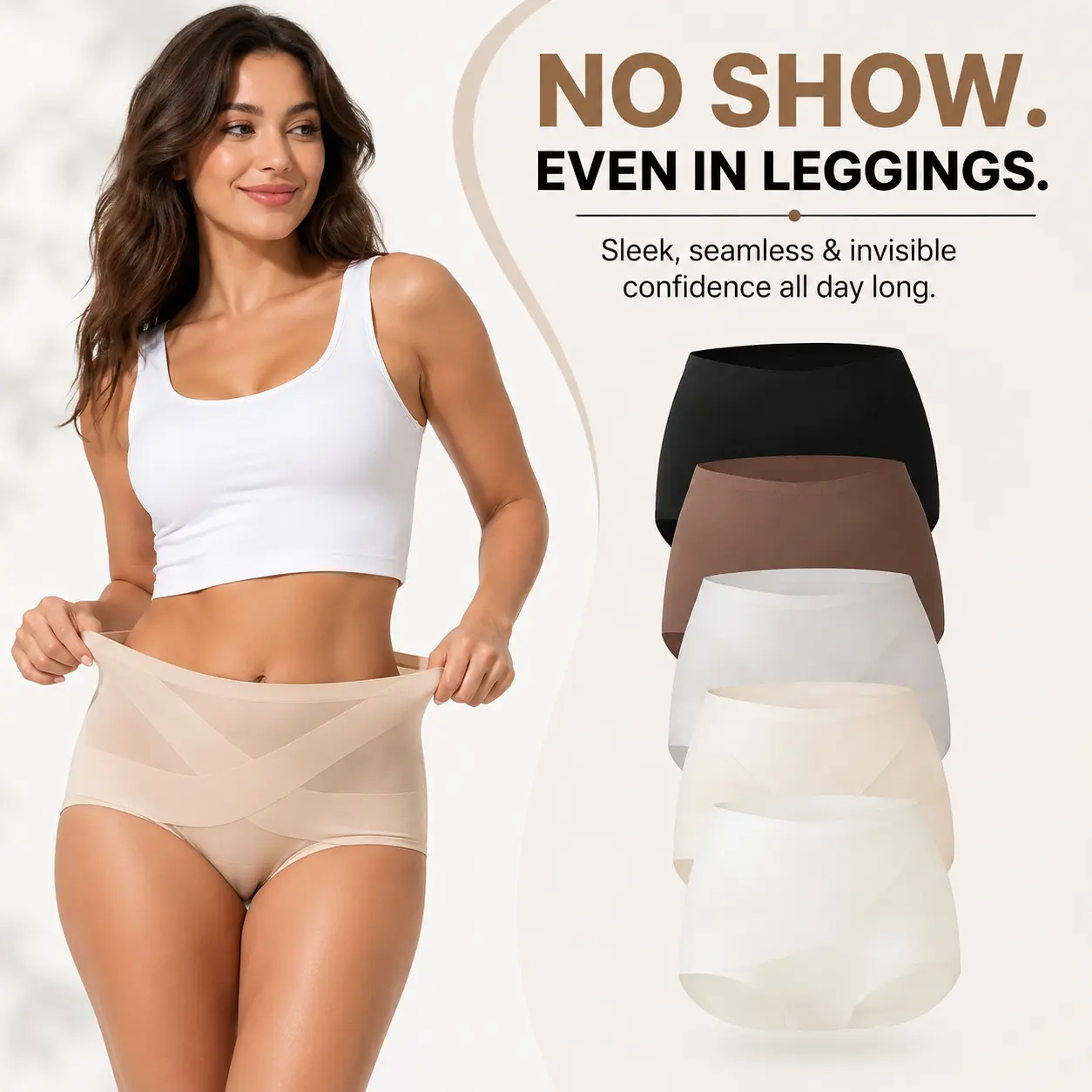 Women's Classic Panties, 5-Pack Seamless High Waist Essential Underwear for Women, Full Coverage No Show, Lightweight Buttery Soft Breathable Womenswear for Everyday Wear Fit Fabric