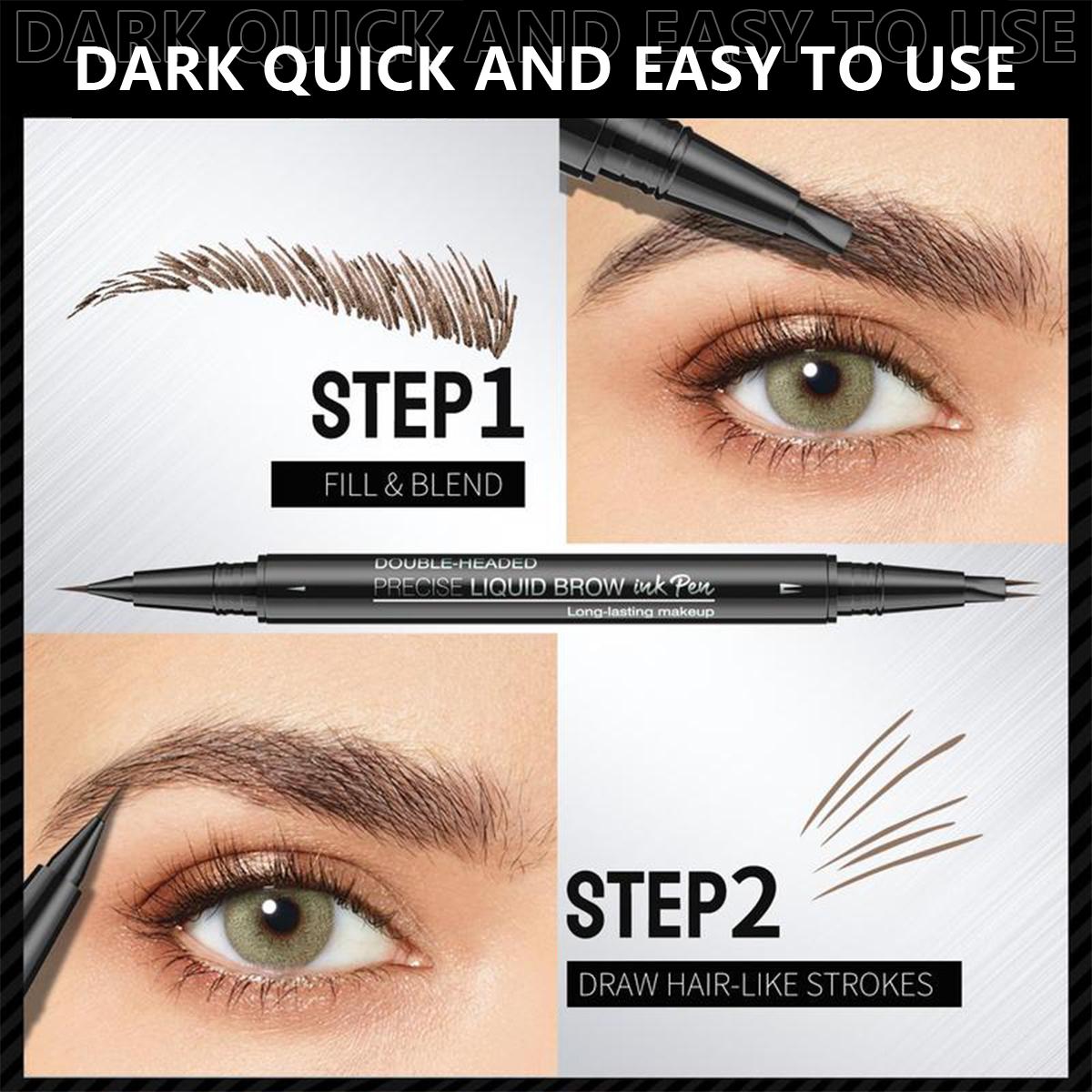 【FaddishDeal】Liquid Eyebrow pencil 2 in 1 Double head eye eyebrow pencil, waterproof natural eyebrow pencil and precise brush head. Lasting all day.