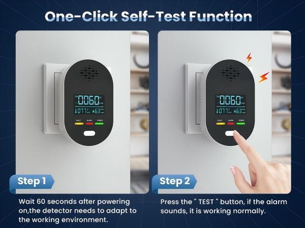 4-in-1 Portable Smart Detectors, Air Sensors with Temp & Humidity Display for Home, RV & Travel