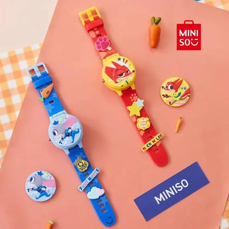 Miniso Disney Zootopia 2 Series Cute Digital Watch, Judy Hopps & Nick Wilde Character Print, Casual New Year Gift for Fans, Digital Watches, Digital Display