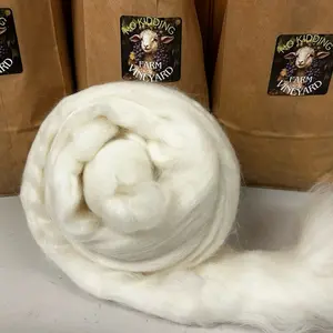 Super Soft Merino Wool Roving | 4oz | All Natural Undyed | For Hand-Spinning Yarn, Felting and Fiber Arts Projects