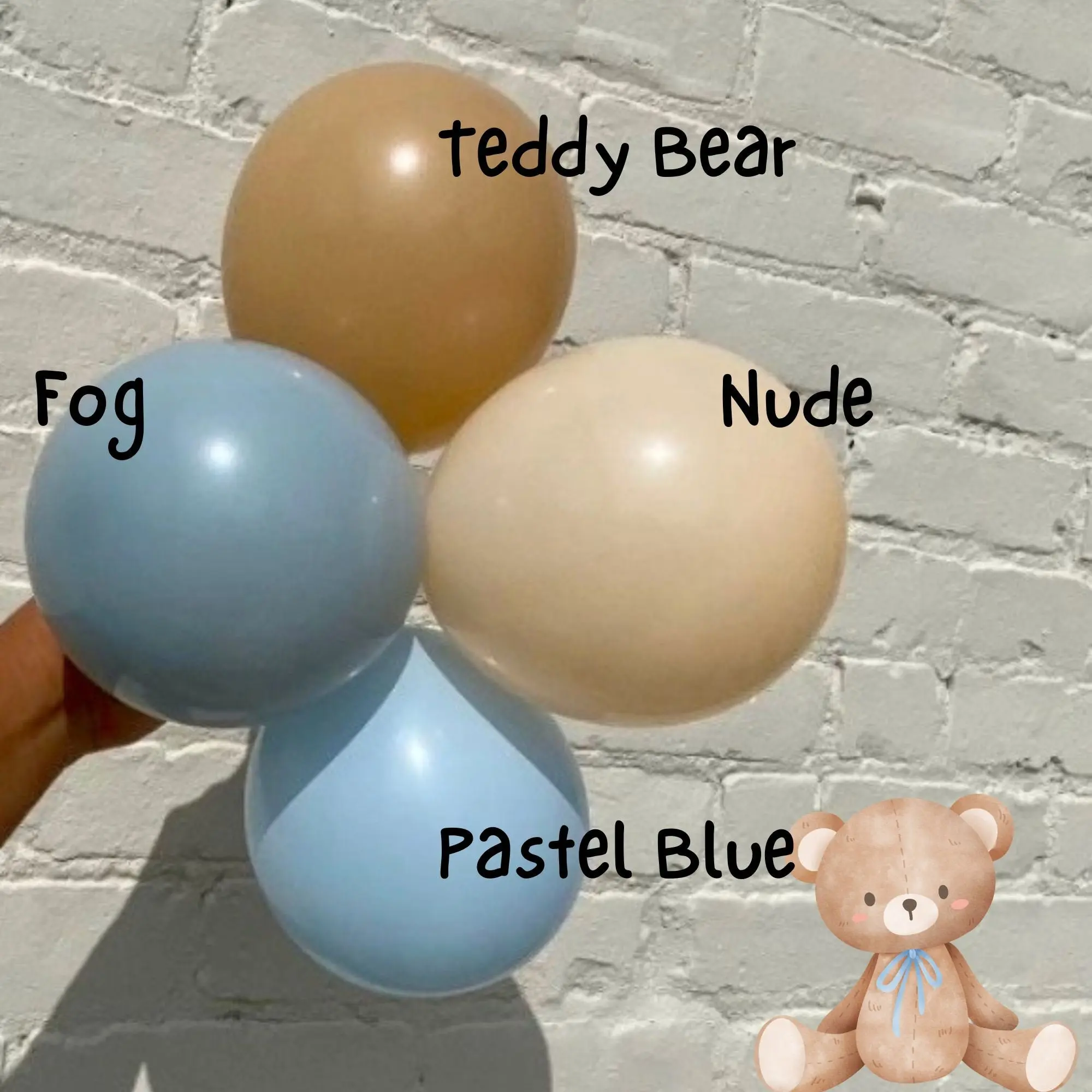 We Can Bear-ly Wait Blue Teddy Bear Balloon Garland Kit