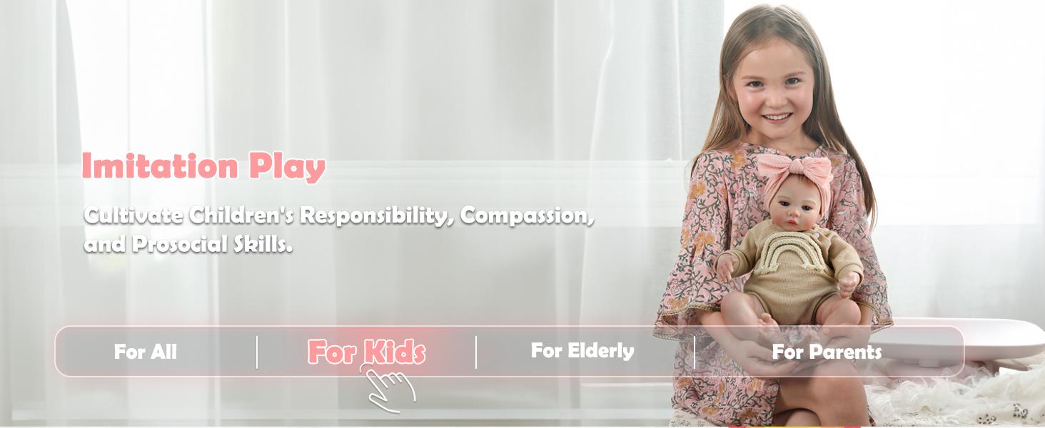 [WOOROY] Realistic Reborn Baby Doll - 18 In Lifelike Newborn Baby Girl, Real Life Baby Dolls with Soft Weighted Cloth Body, Birthday & Christmas Gift Set for Kids Age 3+