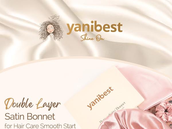YANIBEST Adjustable Silk Bonnet Double Layer Satin Bonnet Hair Bonnet for Sleeping Bonnets for Women Hats Curly Natural Hair, Blush Pink TikTokShopBlackFriday Heatless Haircare