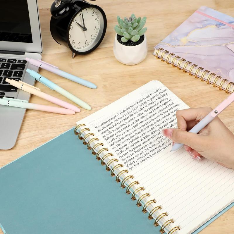 Quick Dry Black Gel Ink Pen Fine Point 0.7mm Retractable with Gradient Color Barrel Soft Silicone Grip Detachable Design for Note Taking Silent Click Pen Set 5 10 20pcs