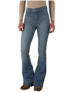 Kimes Ranch Women's Jennifer Medium Wash High Rise Stretch Trouser Jeans - Ejw112432-63