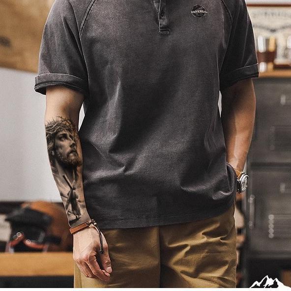 36 Sheets Large Black Temporary Tattoo Stickers with Tribal Wolf Tiger Lion Skull Designs for Men Women 12 Big & 24 Tiny Fake Tattoos for Arms Chest Shoulders