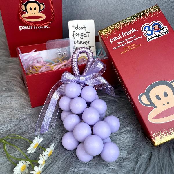 Paul Frank Grape Soap on a Rope – Handmade DIY Decorative Grape Soap, Natural and Gentle Moisturizing and CleansingLong-Lasting Fresh Scent Perfect for Home Décor and BathroomAesthetic & Creative Christmas Gift Choice Body Care Daily