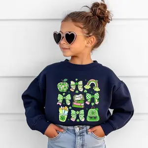 Youth & Adult Coquette Shamrock St Patricks Kids Shirt, Lucky Charm Toddler Girl Shirt, St Patricks Day Youth Sweatshirt