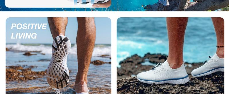 ALEADER Men's Sporty Water Shoes for Beach Pool Water Sports & Outdoor Adventure with Stretch  Knit Upper & Multi-Port Drainage