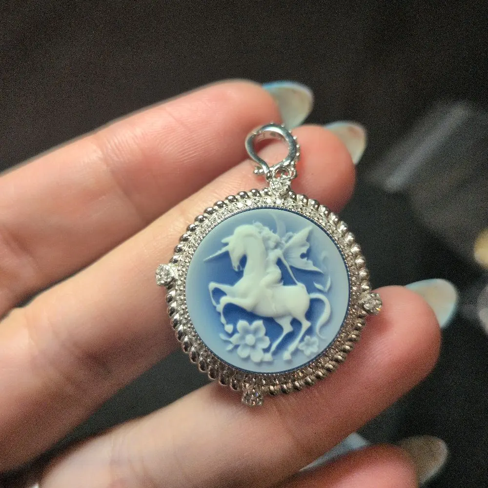 Unicorn Fairy Silvered Ornate Gem Ring