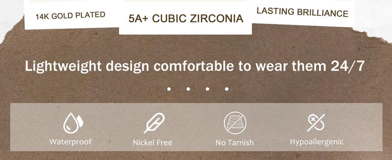 ORAZIO Hypoallergenic 14K Gold Plated Surgical Steel Gold Hoop Earrings with CZ Pearl Opal Dangle Huggie Set for Cartilage Stacks 20G Piercing