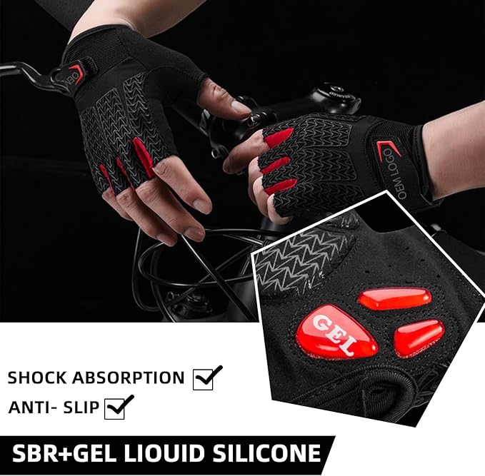 ROCKBROS Road Cycling Gloves for Men Women Commuter Gloves Half Finger Biking Gloves with Gel Padded Shock Absorbing, Breathable Anti Slip Road Bike Gloves for Summer Bicycling Riding ROCKBROS Road Cycling Gloves for Men Women Commuter Gloves Half Finger Biking Gloves with Gel Padded Shock Absorbing, Breathable Anti Slip Road Bike Gloves for Summer Bicycling Riding