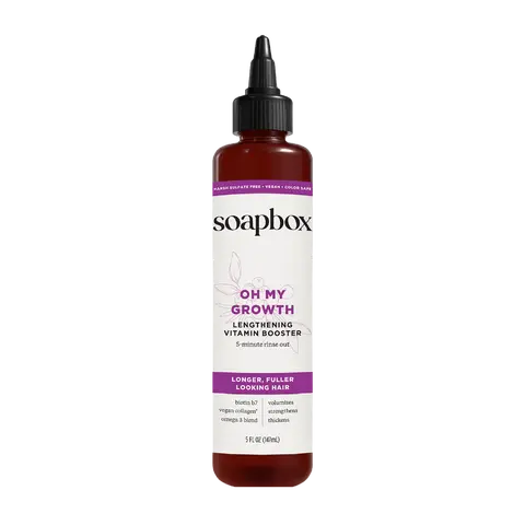 Soapbox Oh My Growth Vitamin Booster Treatment – Boosts Fuller-Looking Hair with Biotin, Vegan Collagen, Omega 3 & Vitamins A, C & E