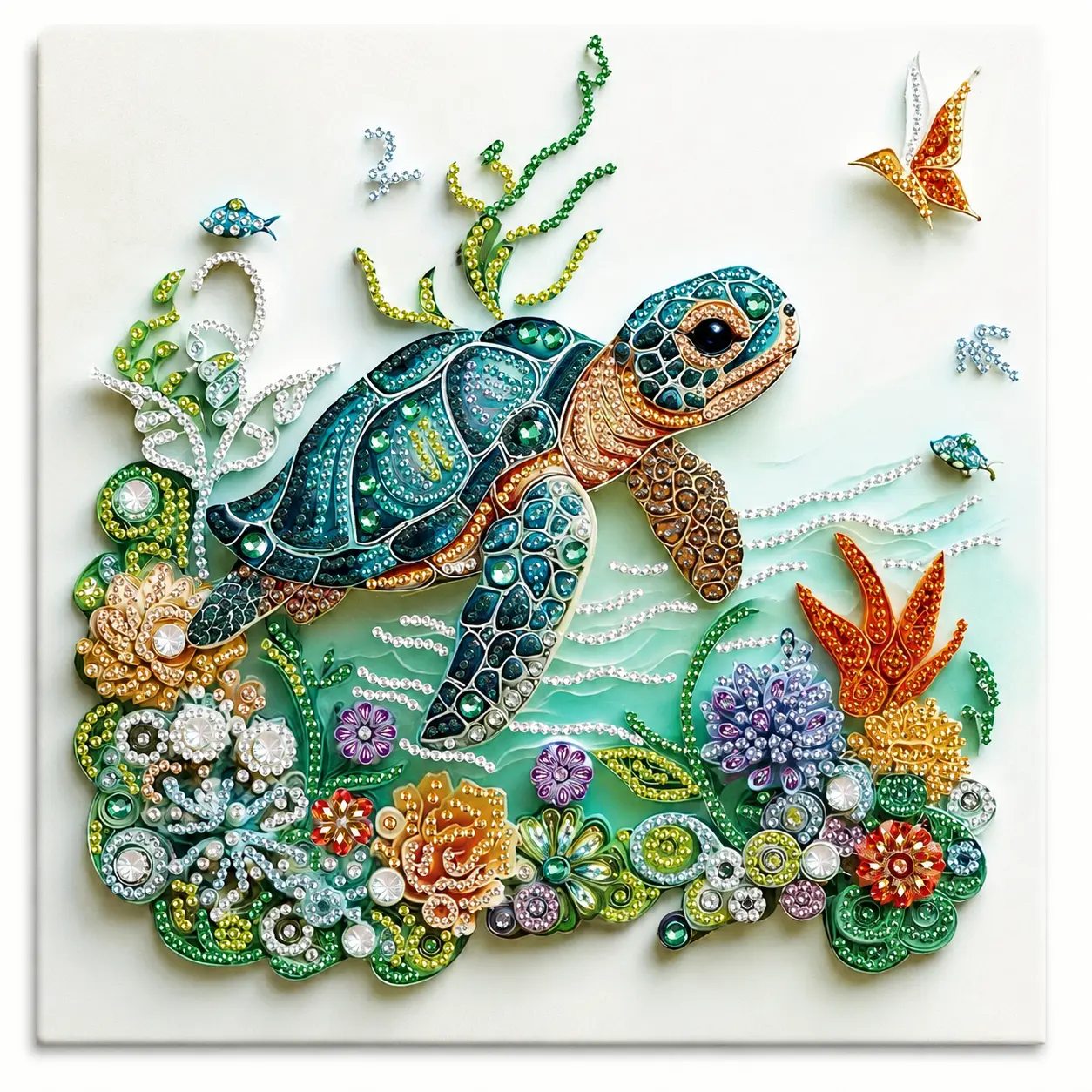 Sea Turtle Special Shape Diamond Painting Kit - 11.8x11.8in, Beginner-Friendly for Adults, DIY Home Wall Decor Art
