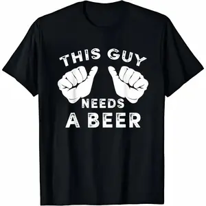 This Guy Needs A Beer - Funny Mens Drinking Gift T-Shirt Golf Gift For Men and Women Playful Design Ideal for Golf Outings and Casual Wear