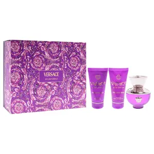 Versace Dylan Purple for Women 3 Piece Set (0.17 Eau de Parfum Splash + 0.8 Body Lotion + 0.8 Shower Gel)