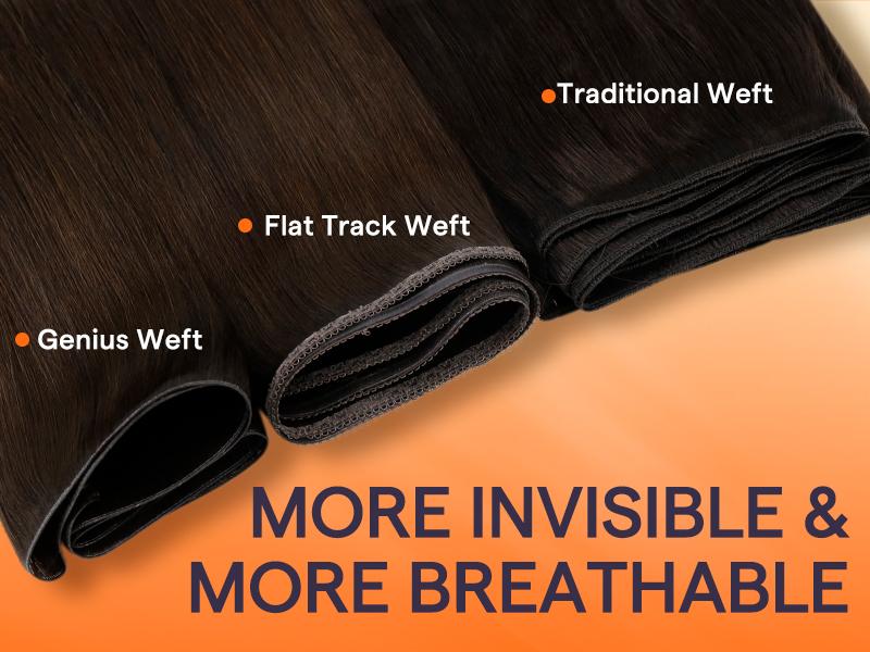 Full Shine Weft Hair Extensions Human Hair Sew In Extensions and Genius Weft Hair Extensions, Straight Hair Silky Weft Hand Tied Weft Human Hair Extensions, Sew In Invisible Sew In Extensions Remy Straight Hair For Women