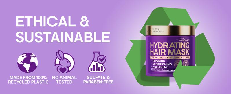 Hydrating Hair Mask for Damaged Hair - Keratin Hair Treatment w/ Argan & Coconut Oil | Biotin | Collagen - Deep Conditioner For Dry Hair, Hair Repair & Moisturizing Hair Mask for All Hair Types 10 Oz