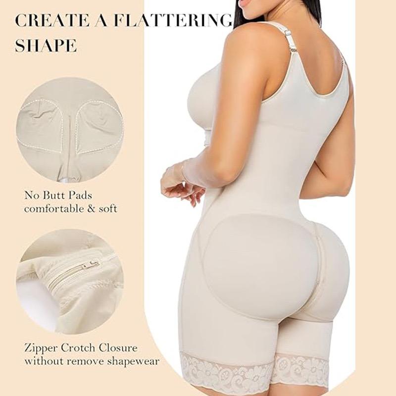 Women’s Fajas Colombianas shapewear  Tummy Control Butt Lifter Shaper with Zipper Crotch detachable shoulder strap SpringStatements