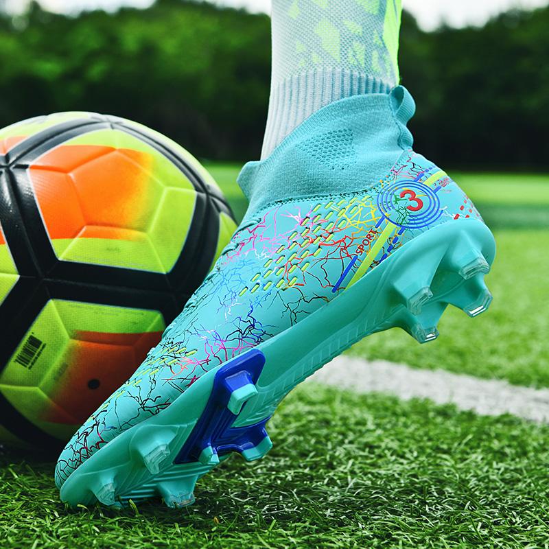 Unisex Ombre Pattern Lace-up Front Football ShoesAnti-slip Breathable Long Studs Soccer Shoes,Soccer Cleats, Football Cleats, Summer TrainingSneakers for Training Match Practice