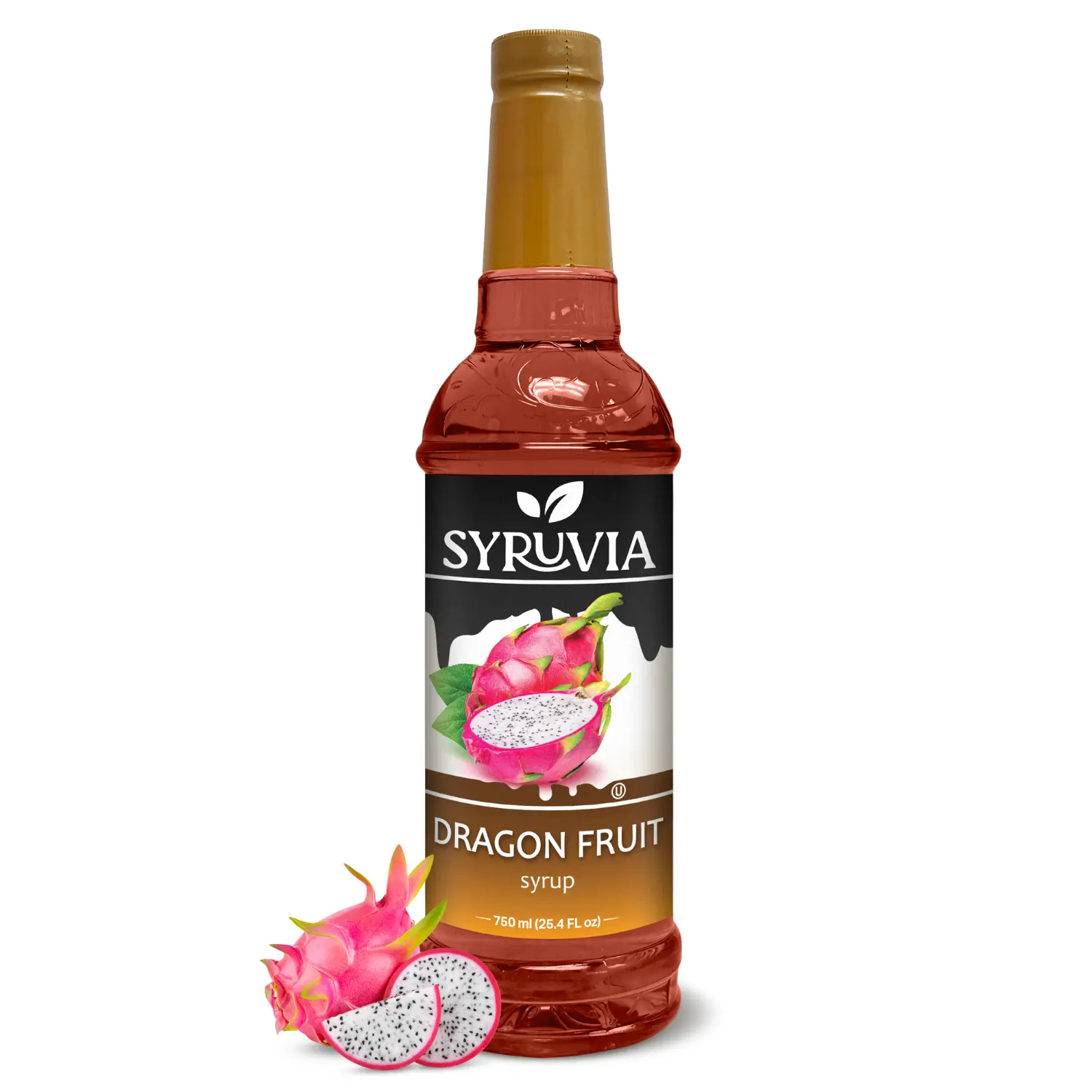 Syruvia Dragon Fruit Syrup - 25.4 fl oz. Premium Flavoring Syrup. Kosher, and Gluten-Free. Perfect for Enhancing Drinks, Sodas, Shakes and Desserts