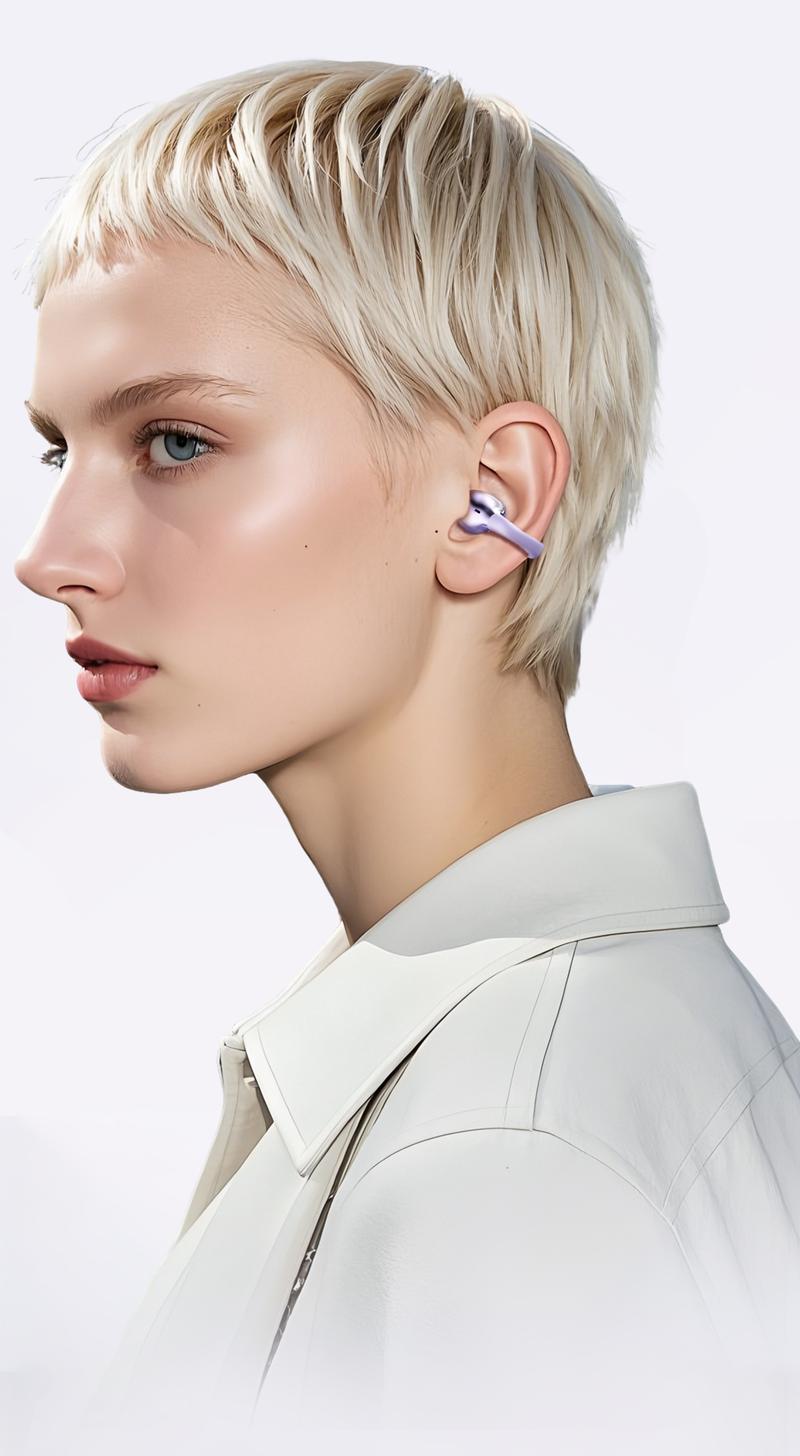 Open-Ear Ultra-Comfort Wireless Headphones Bluetooth 6.0 Earbuds IPX5 Waterproof HiFi Music Earphones with Microphone for Small Ears Sports Running Exercise Perfect for sports and running slim hook