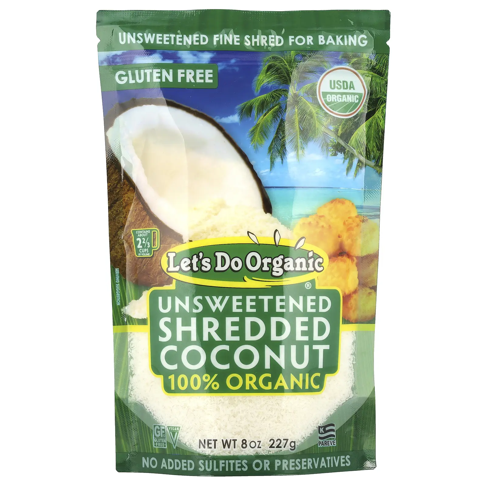 Let's Do Organic, 100% Organic Unsweetened Shredded Coconut, 8 oz (227 g)