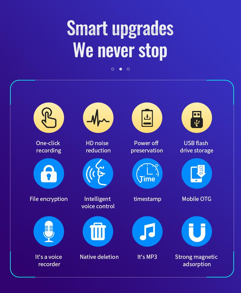 Mini Magnetic Voice Recorder-One-Touch Recording,HD Noise Reduction,Long Battery,Large Storage,Include OTG adapter,Slim and lightweight Mini Magnetic Voice Recorder-One-Touch Recording,HD Noise Reduction,Long Battery,Large Storage,Include OTG adapter,Slim and lightweight