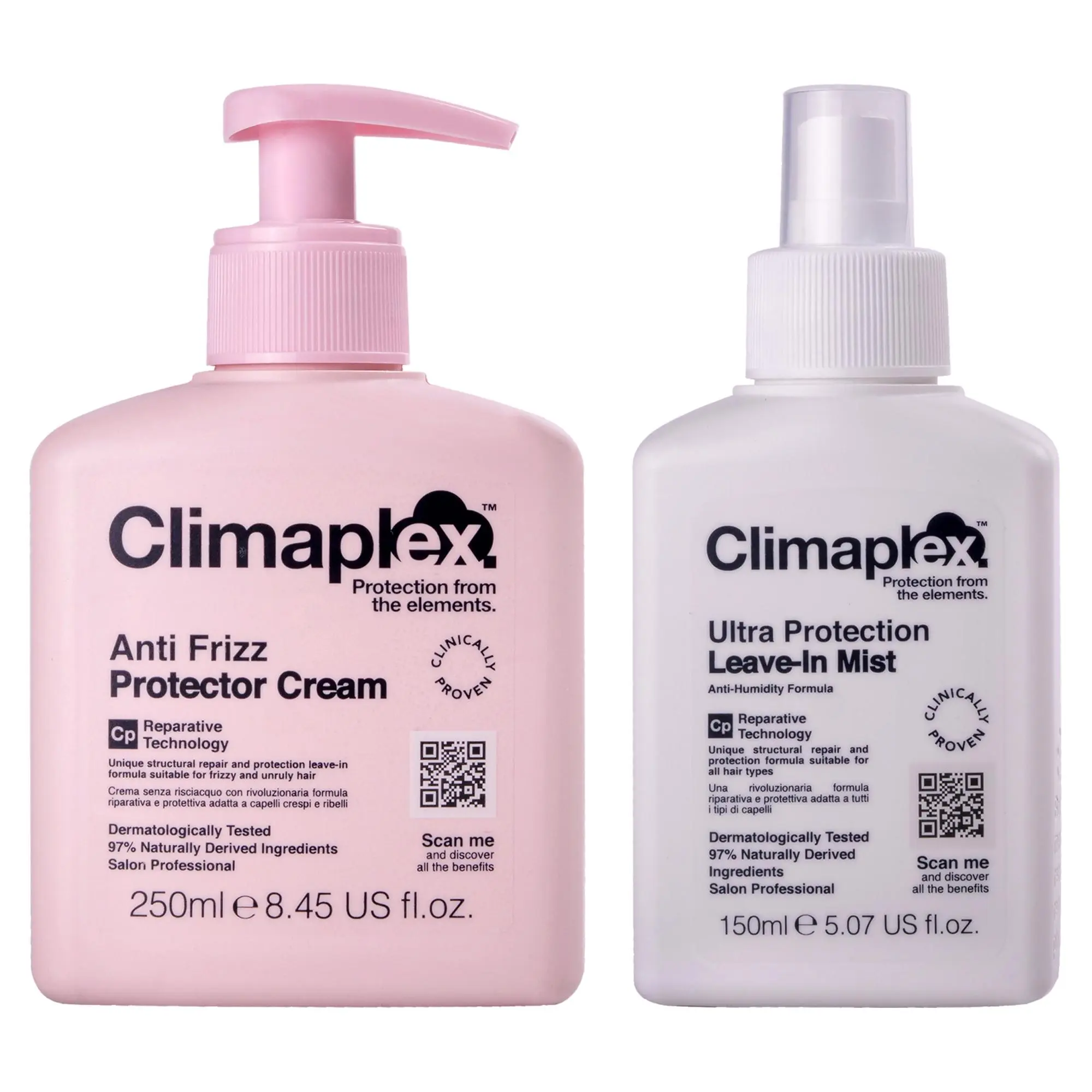 Climaplex Unisex Hair Care 2 Piece Set - Anti-Frizz Control Cream (8.45 oz, Damp Apply) & Climaplex Leave-In Mist (5.07 oz), 2 Piece Sets, 5.07Oz