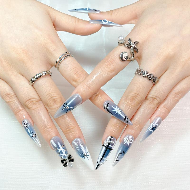 Reusable Press-On Nails Glossy Gel Finish Short Coffin Almond Easy Apply Remove Strong Hold Nail Kit for DIY Home Manicure with Nail File Glue and Storage Box Reusable Press-On Nails Glossy Gel Finish Short Coffin Almond Easy Apply Remove Strong Hold Nail Kit for DIY Home Manicure with Nail File Glue and Storage Box