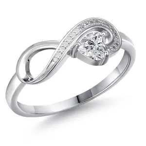 Gem Stone King 10K White Gold Lab Grown Diamond Engagement Ring For Women | 0.24 Cttw | Heart Shape 4MM | Gemstone April Birthstone | DEF Color | VVS-VS Clarity