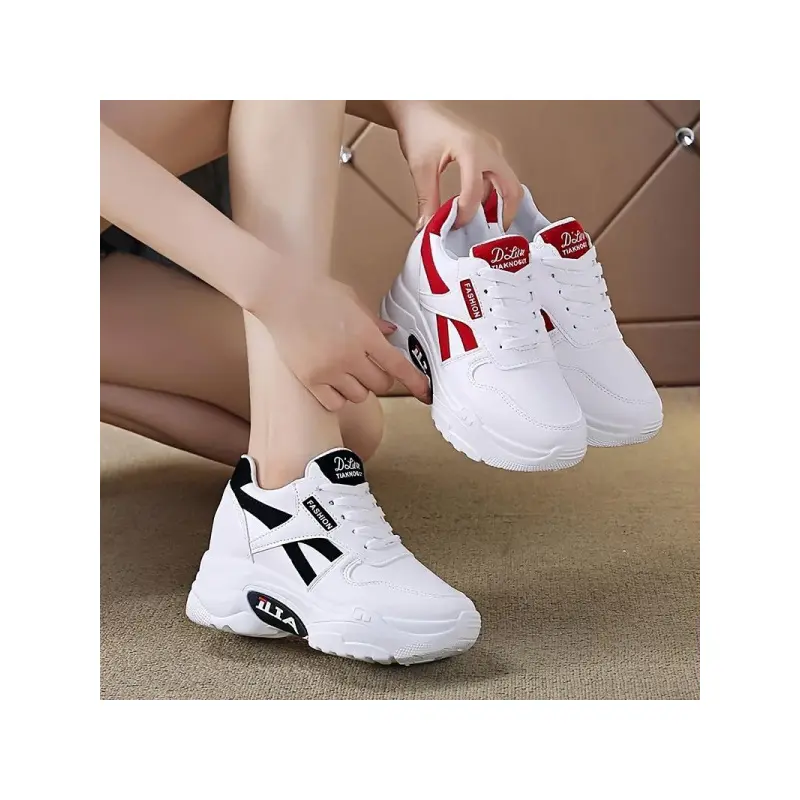 Women Casual Top Sneakers Multi Functional Lace Up Thick Sole Non Rubber Four Seasons Breathable PU cushioned gym training cross trainer outdoor sports all day comfort daily modern lightweight Trendy Sandals essential