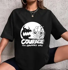 Courage the Cowardly Dog T-Shirt, Nostalgia 2D Print T-Shirt, Cartoon Network Shirt, Gifts for Cartoon Fans #Courage #theCowardlyDog #CartoonNetwork #NostalgiaCore #GraphicTee #StreetwearUS