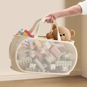 Humwam Foldable Large Capacity Toy Storage Basket with Dividers, Easy to Organize Toys, Durable Plush Storage Box for Kids