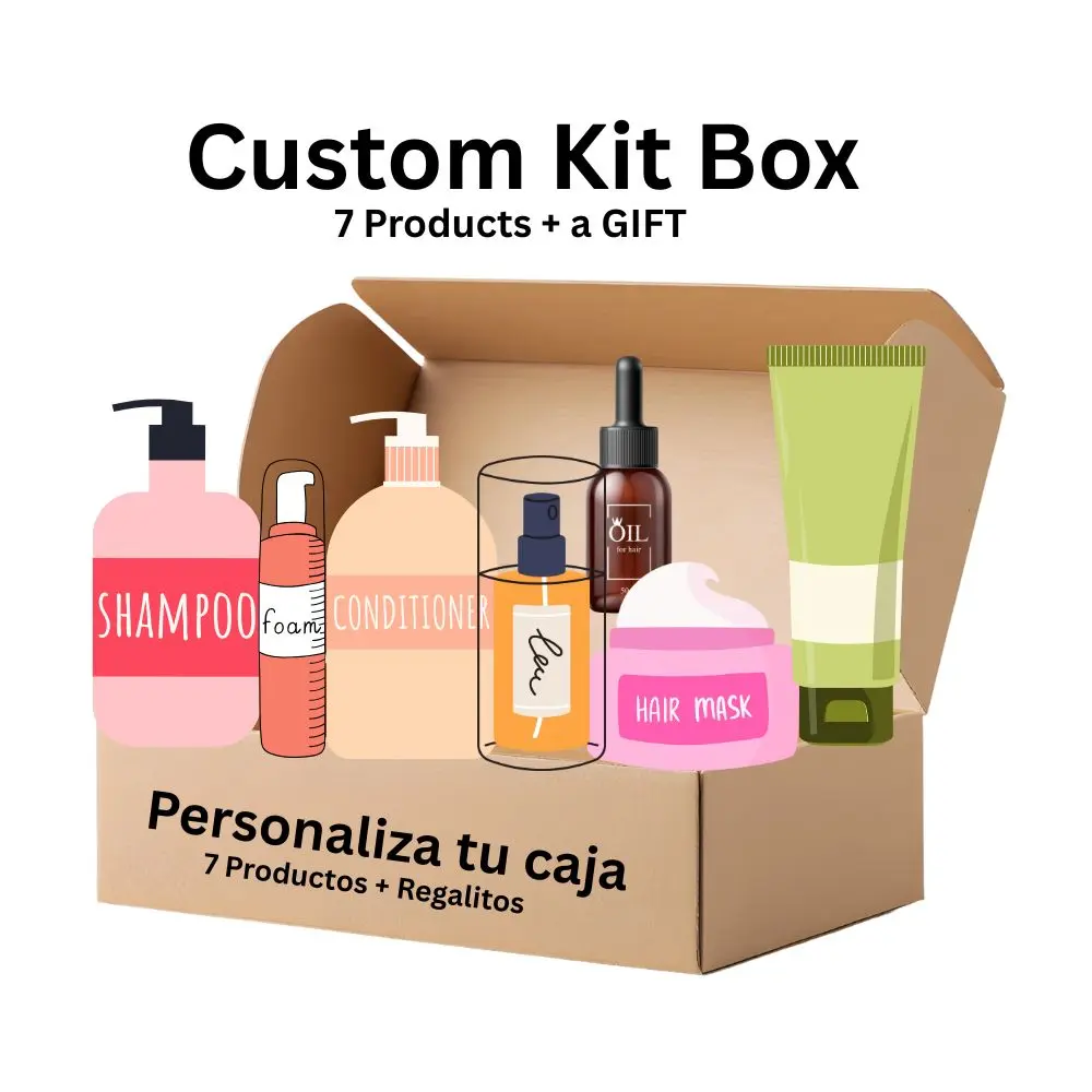 7 Products Kit - Hair Care products Box - Caja Personalizable - 7 Products Custom Kit with Shampoo, Conditioner, Oil, Mask & More - Personalize Your Hair Care Routine