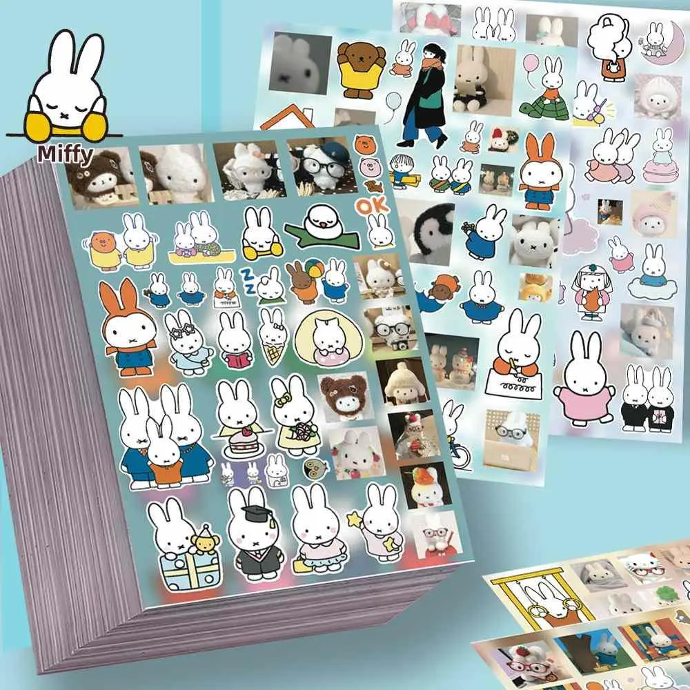 Kawaii Miffy Stickers Ins Style Cute Cartoon Creative High-appearance-level Diy Collage Material Waterproof Stickers