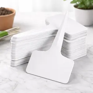 Plastic Plant T-Type Tags for Garden & Nursery – 100 Pcs 6×10 cm Plant Labels for Flowers, Vegetables & Herbs.