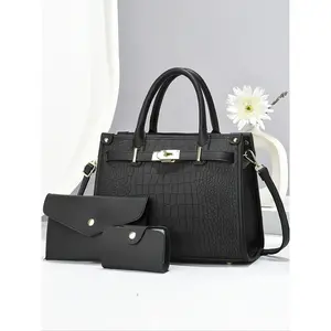 Women's Embossed Handbag, Large Capacity Daily Use Bag, Fashionable Multi-Functional High-Quality Elegant Commuter Bag